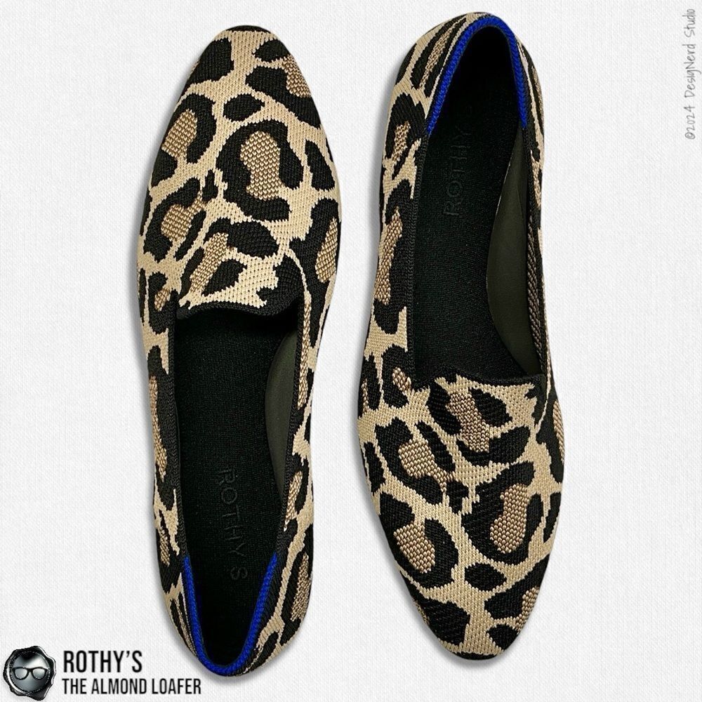 ROTHY’S ALMOND TOE LOAFER IN DESERT CAT LEOPARD PRINT WOMEN’S 9 SLIP ON SHOES